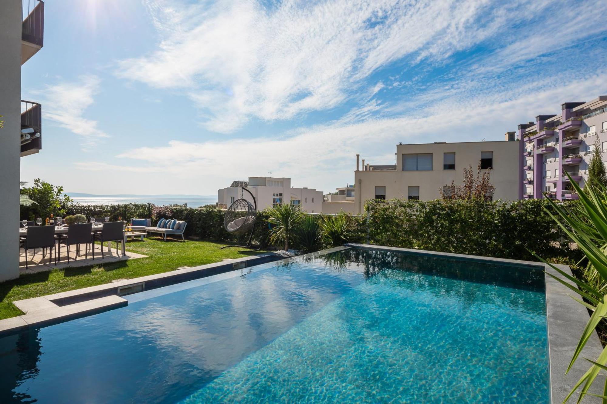 New Luxury Apartment With Private Heated Pool And Amazing Terrace With Seaview Split Ngoại thất bức ảnh